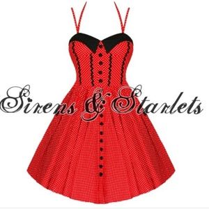 Hell Bunny Vixen Red Polka Dot Dress